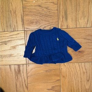 Ralph Lauren Royal Blue Kids Cable Knit Sweater